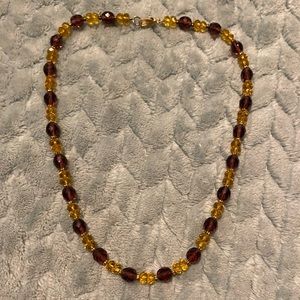 Purple & gold crystal necklace